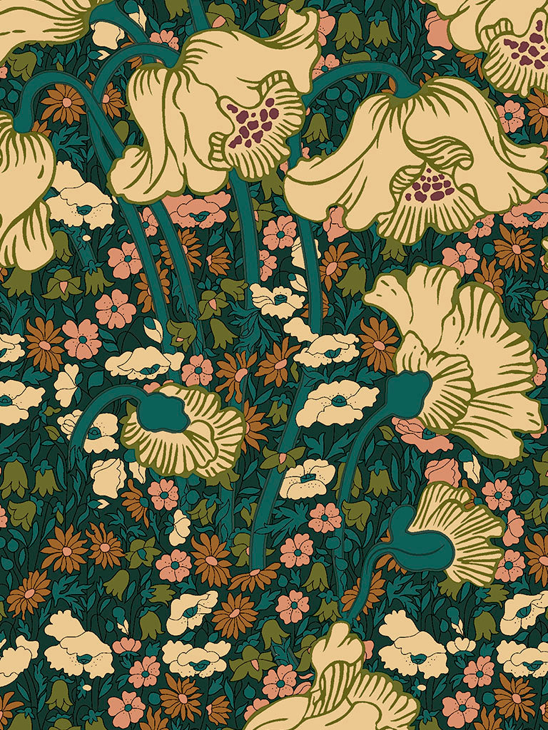 Tana Lawn™ Cotton - Clementina Daisy Green Dark - Liberty Fabrics – Out ...