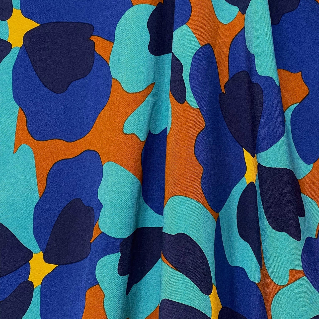 Rayon Voile Print Blue