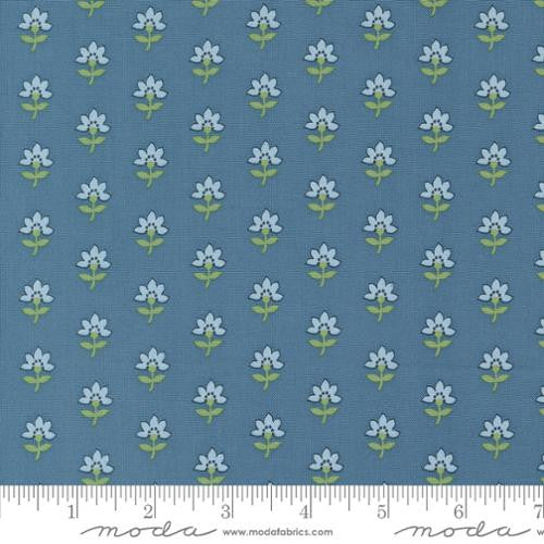 Shoreline - Coastal Florals Medium Blue - Camille Roskelley
