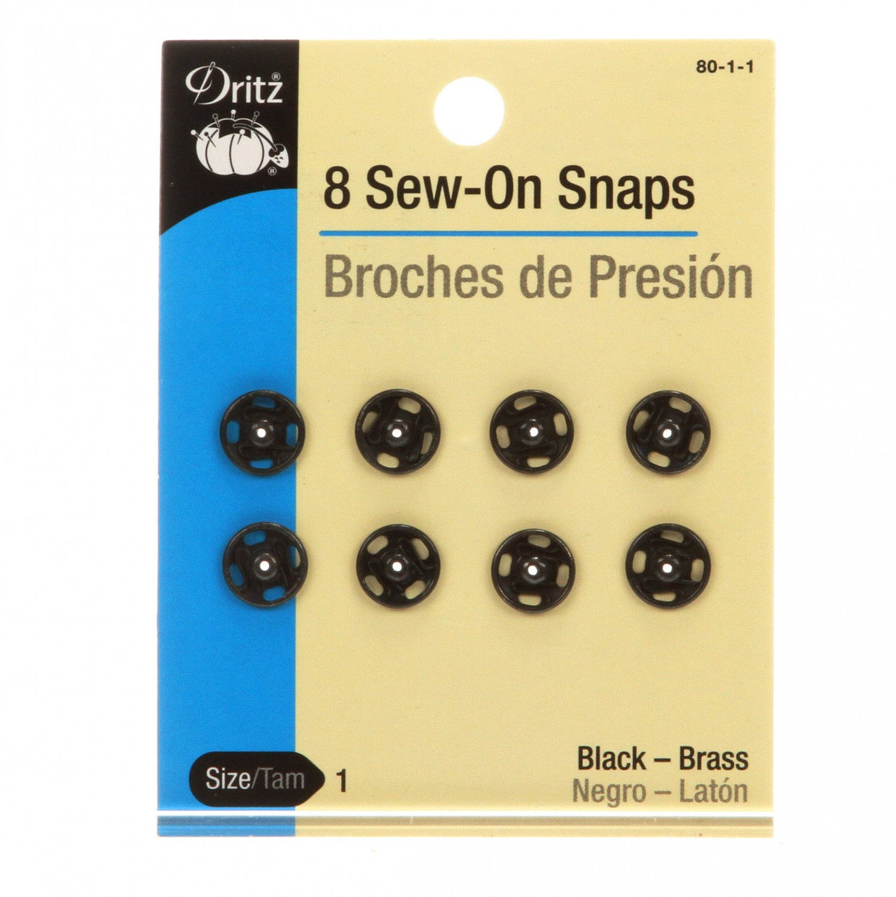 Dritz Snap Sew-On Size 1 - Black