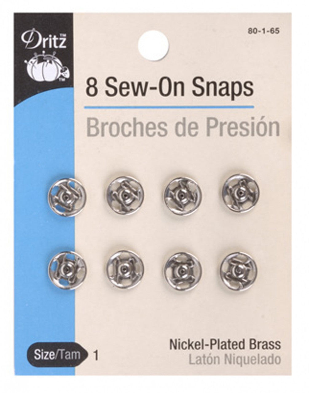 Dritz Snap Sew-On Size 1 - Nickel
