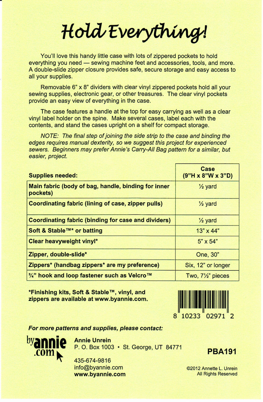 Hold Everything Bag Pattern ByAnnie