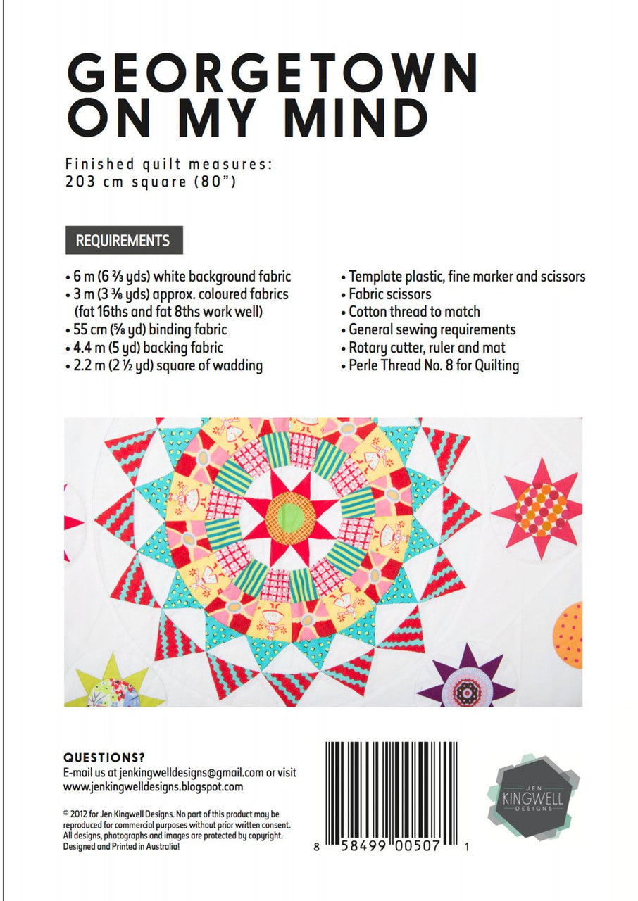 Georgetown On My Mind Pattern by Jen Kingwell_back