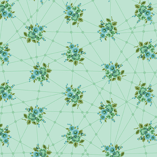 Little Bouquets in Mint from Nonna by Giucy Giuce for Andover Fabrics.