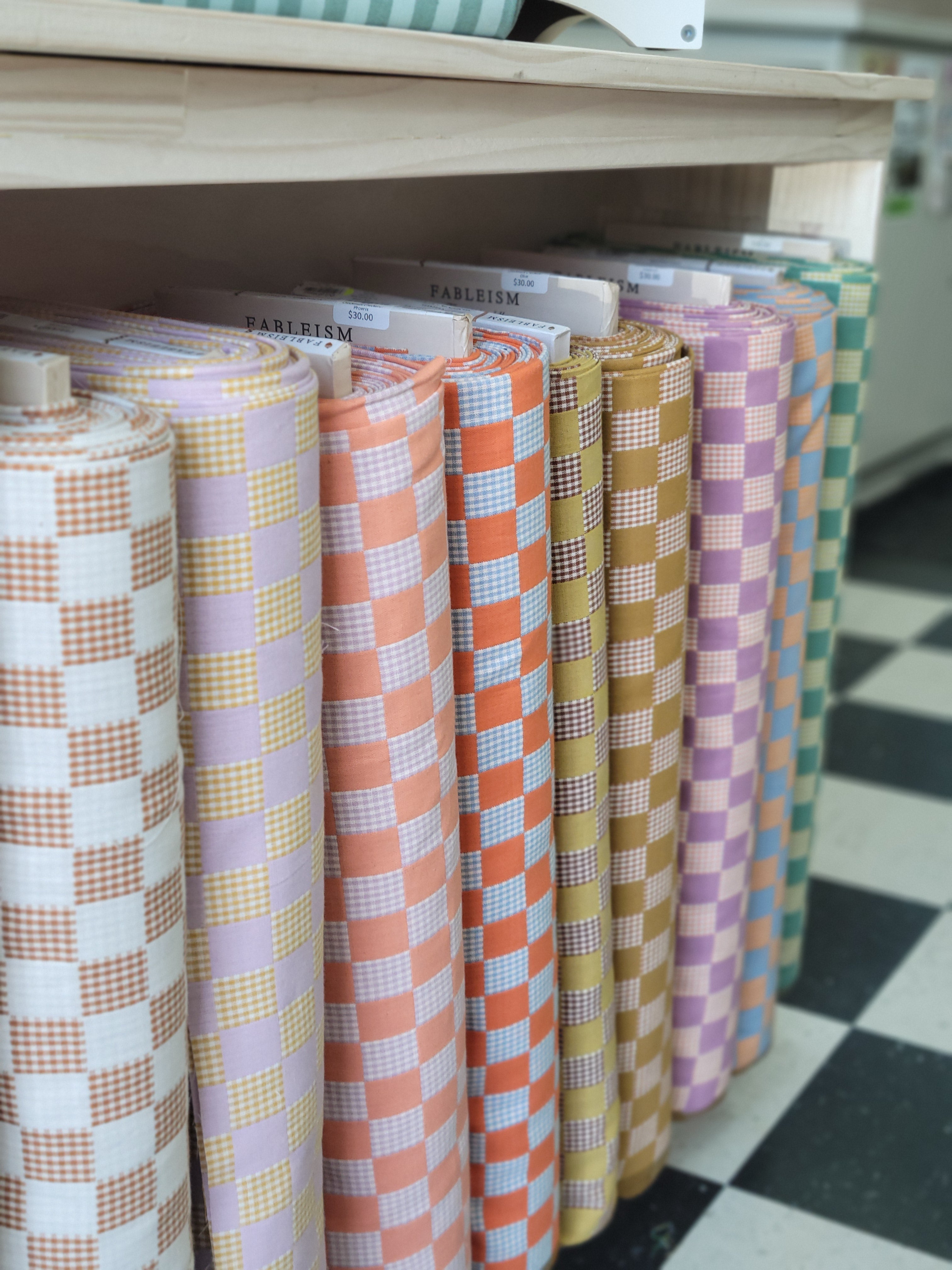 Checkmate Checkers Woven Fabrics by Fableism