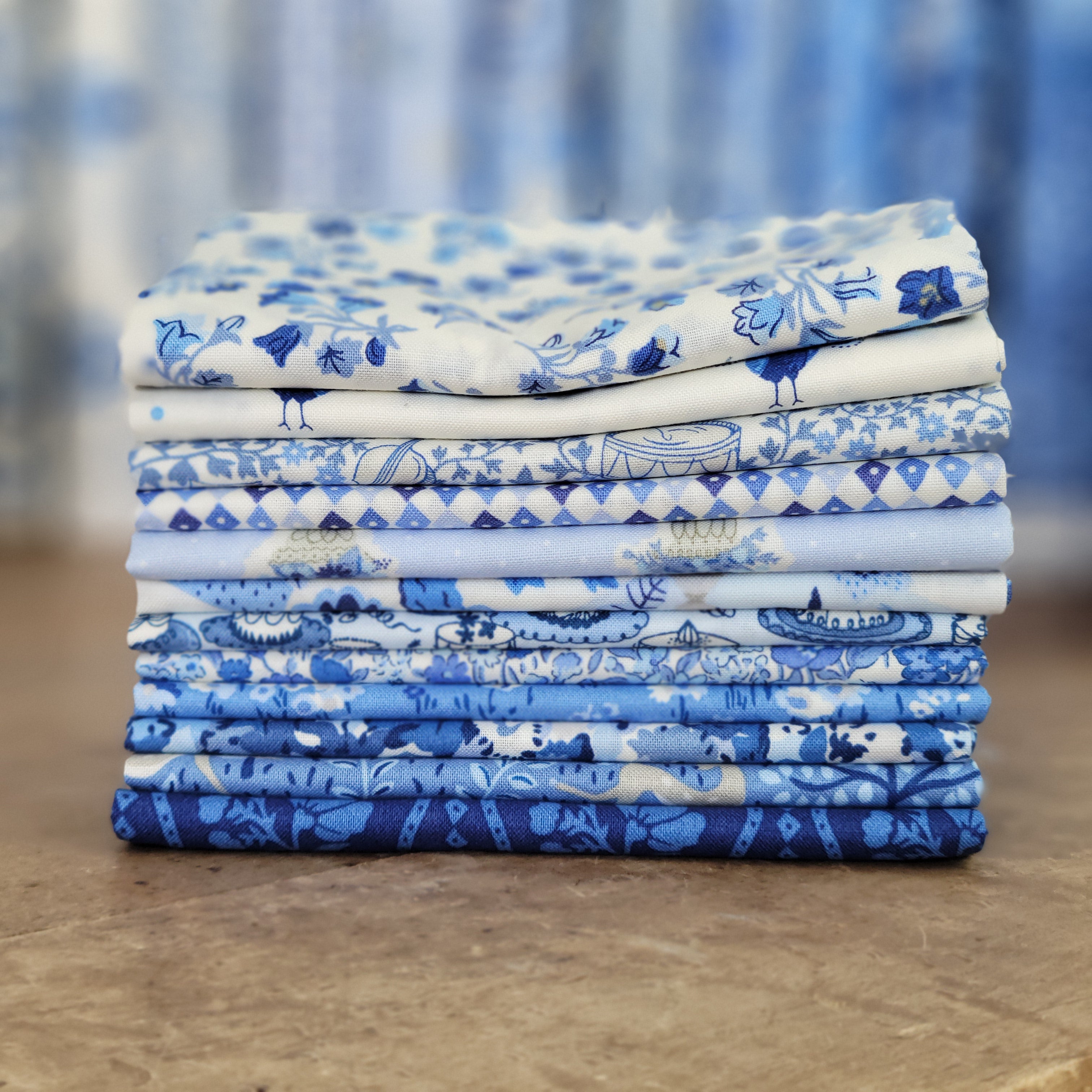 Garden Party in Blue China Colourway by Liberty of London Quilting Cottons