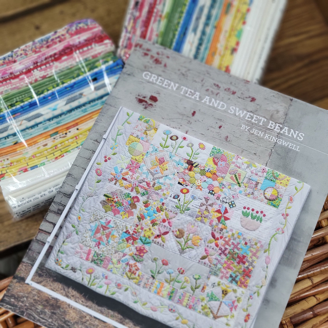 Green Tea and Sweet Pea Quilt Kit - Curated by Out of Hand, Pattern by Jen Kingwell