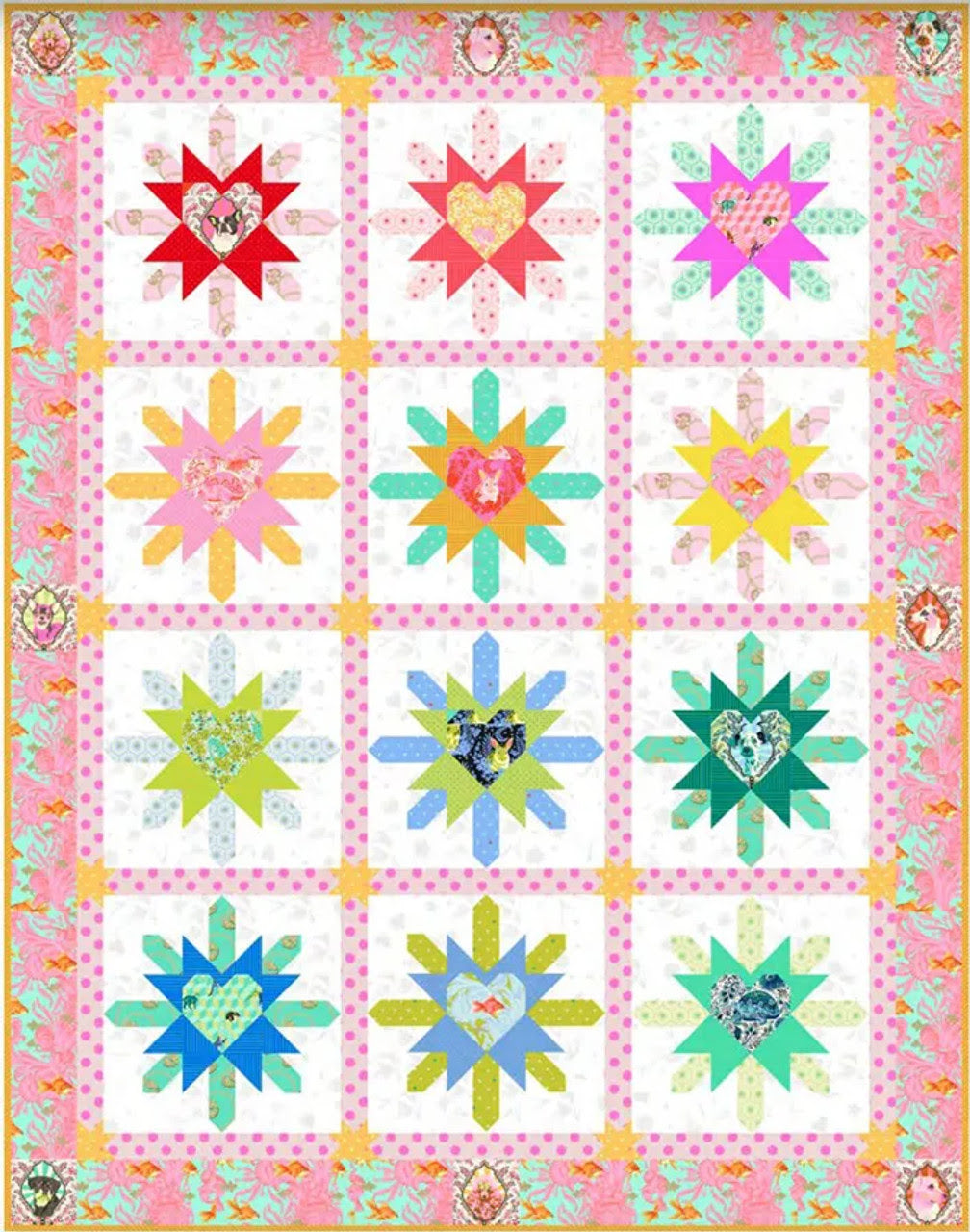 Pre-Order Heart Burst Quilt Kit by Tula Pink with Besties Fabric Collection