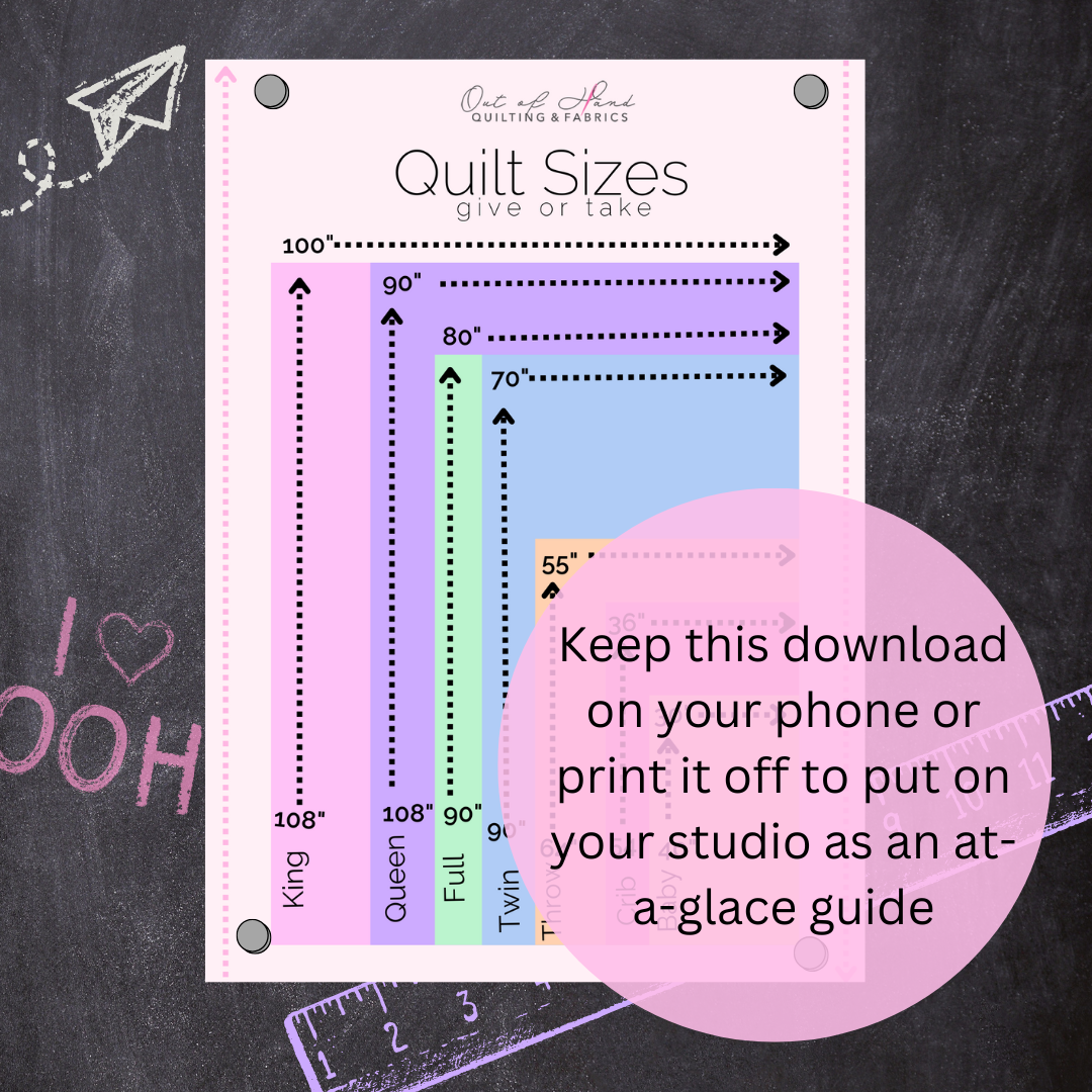 Tip Tuesday - January 21, 2025 - OOH Free PDF Download - Quilt Sizes