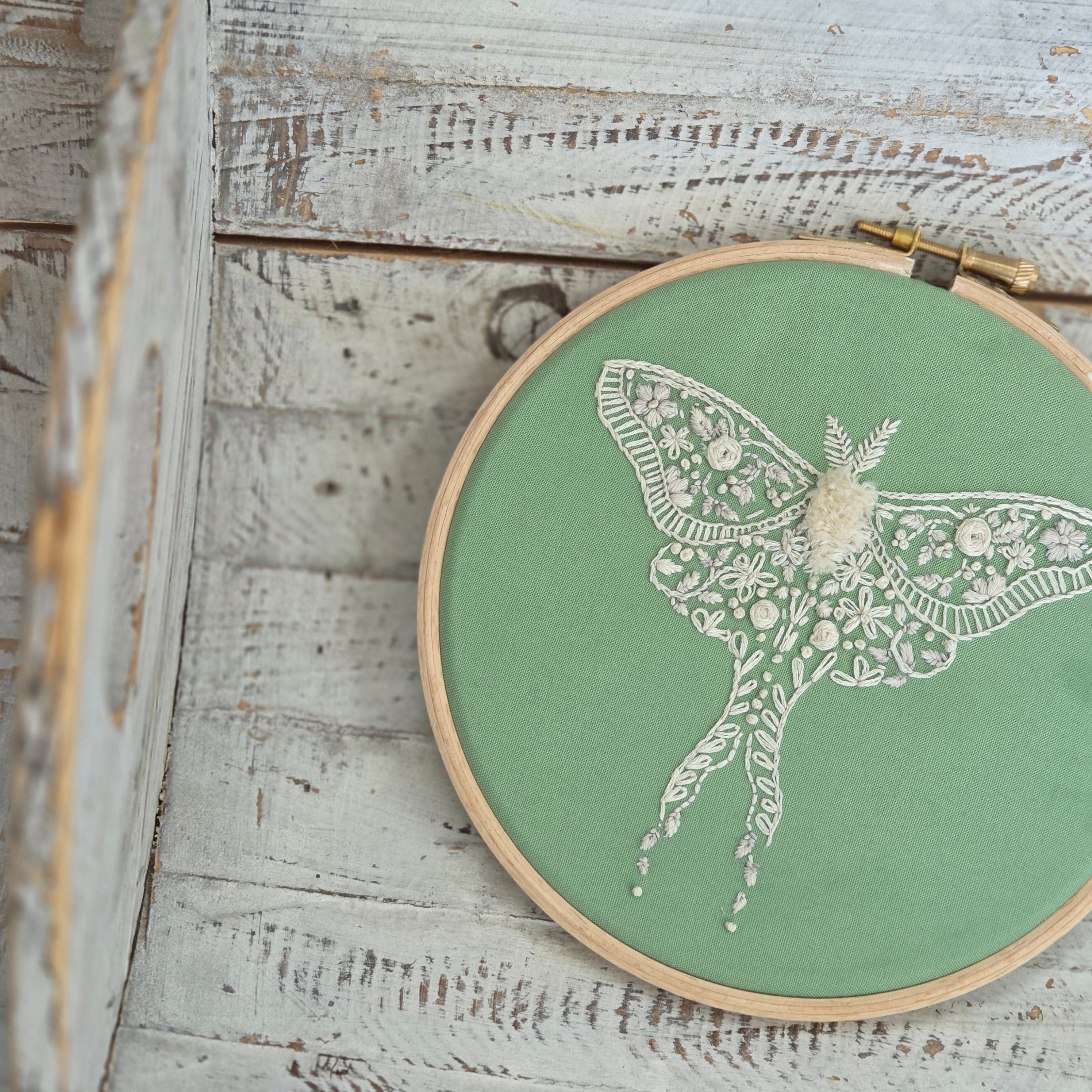 Tip Tuesday - September 16, 2025 - Removing Stick & Stitch (via Nest Embirdery Vintage Moth Embroidery Kit)