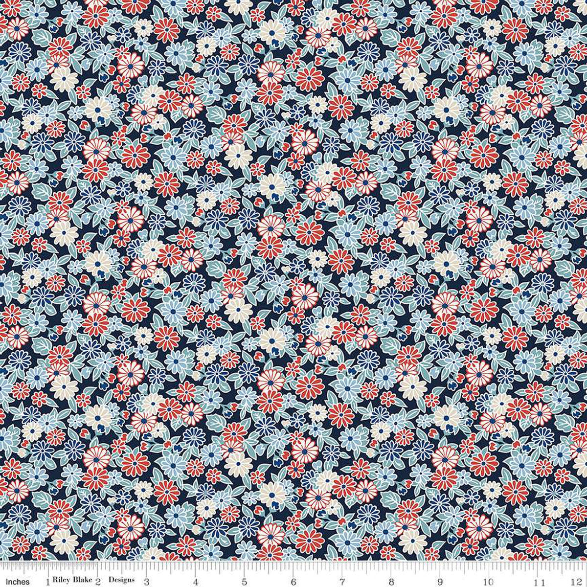 Arthur's Garden - Charming Chrysanthemum A - Liberty Quilting Cotton