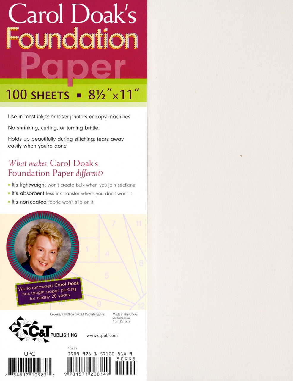 Foundation Paper by Carol Doak - 100 Pack