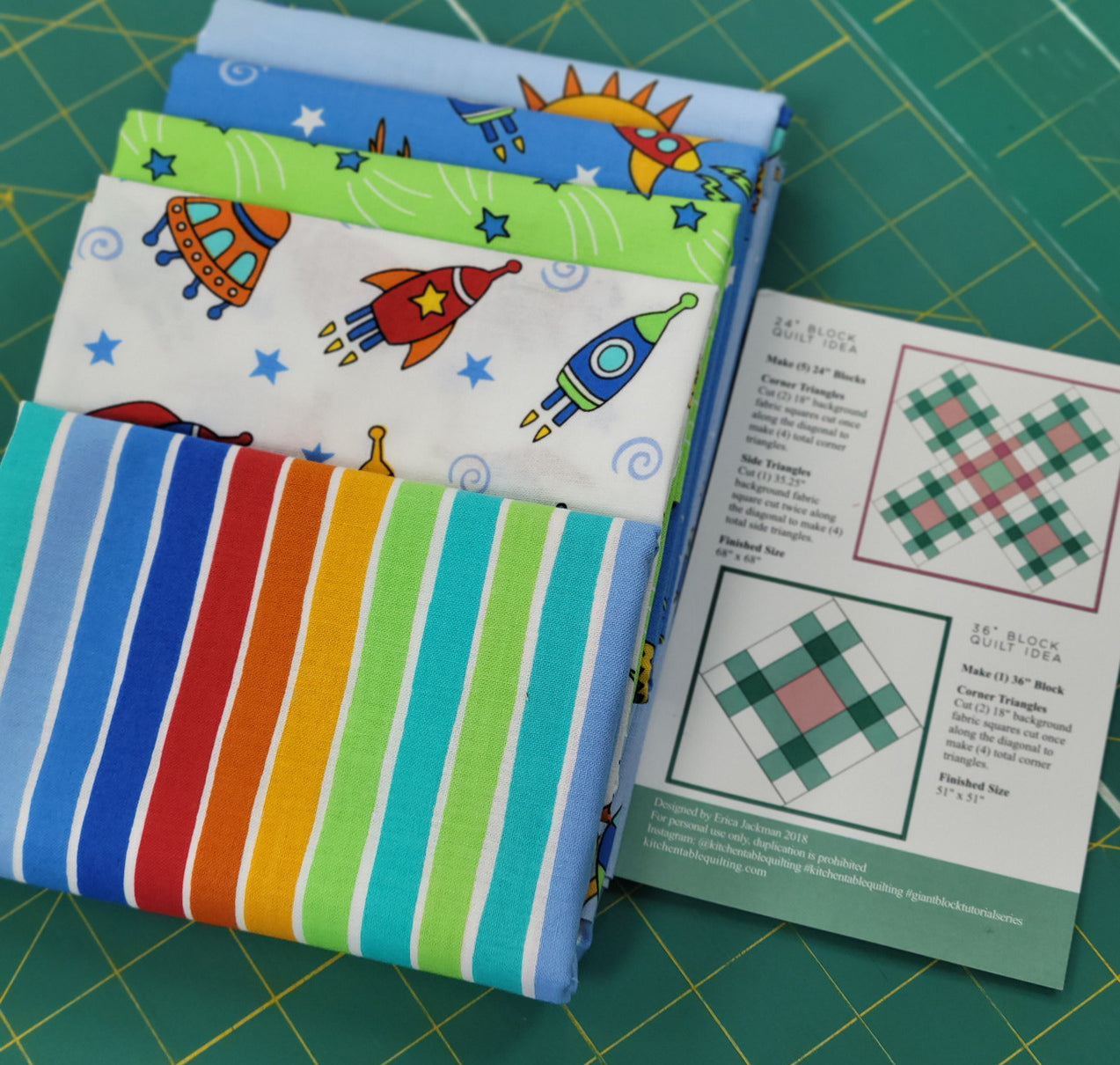 spaced out baby quilt kit