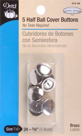 Dritz Button Cover Half Ball Size 24 - 5/8in