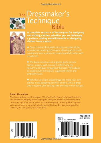 The Dressmaker's Technique Bible Book by Lorna Knight_back
