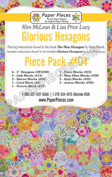 Paper Pieces - Glorious Hexagons - #4 Piece Pack