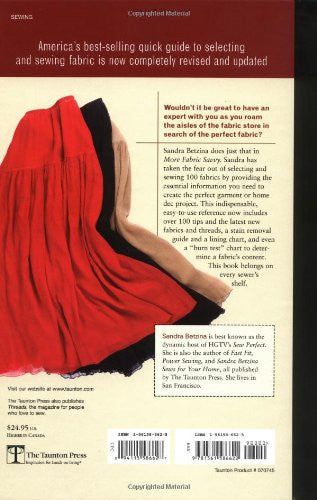 More Fabric Savvy Book by Sandra Betzina_back