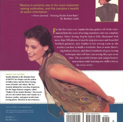 Power Sewing Step-by-Step Book by Sandra Betzina_back