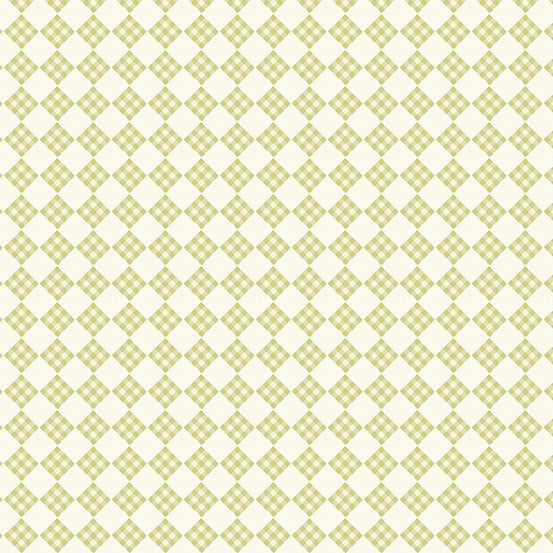 Welcome Spring - Plaid Green - Andover