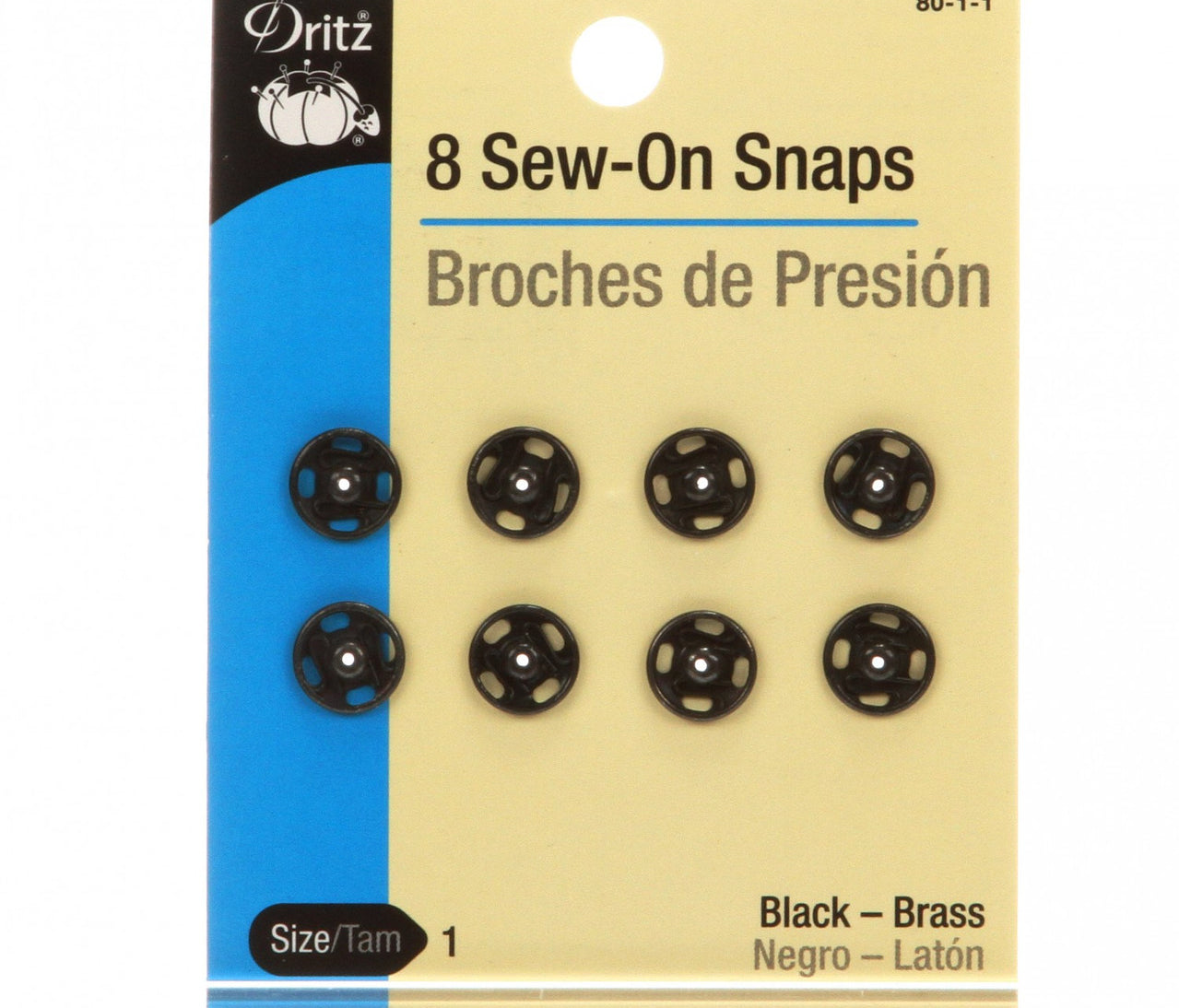 Dritz Snap Sew-On Size 1 - Black