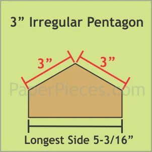 Paper Pieces - 3" Irregular Pentagons - 20 Pieces