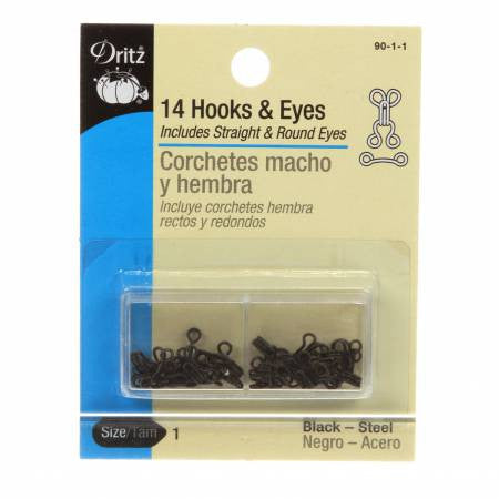 Dritz Hooks Eyes & Loops Black - Size 1