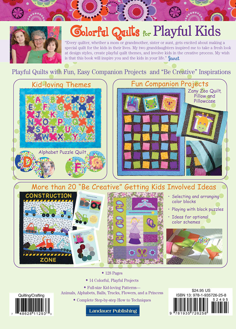 Colorful Quilts for Playful Kid Book by Janet Pittman_back