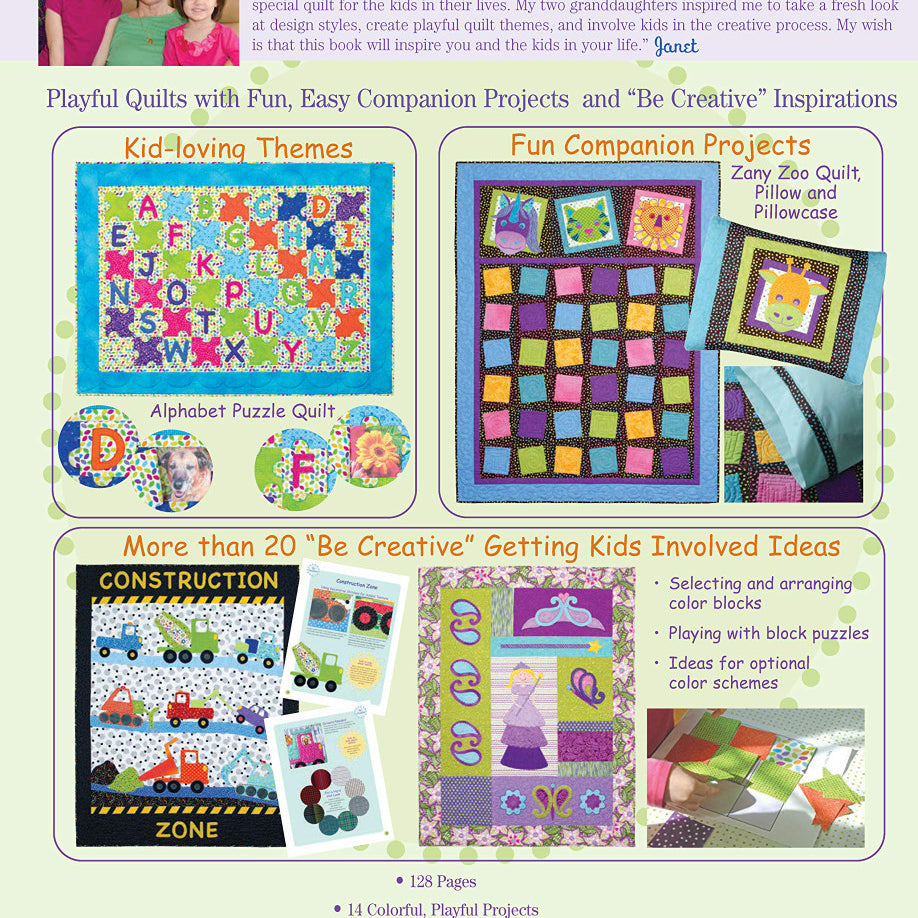 Colorful Quilts for Playful Kid Book by Janet Pittman_back