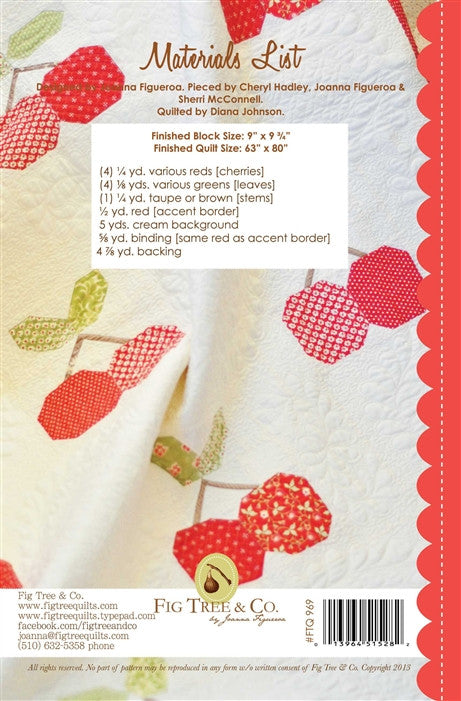 Cherry Pie Quilt Pattern by Fig Tree & Co._back