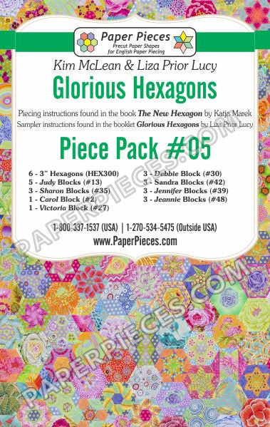 Paper Pieces - Glorious Hexagons - #5 Piece Pack