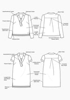 Augusta Short & Dress 14-30 Pattern by Grainline Studio_drawing