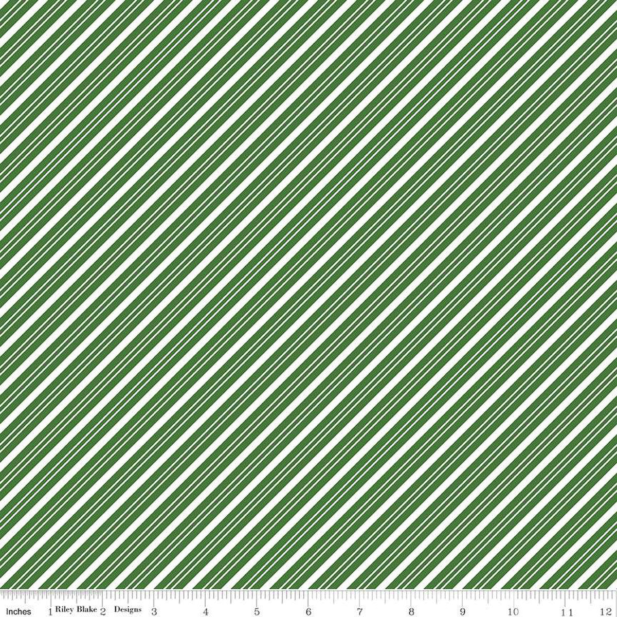 Stripes Green - The Magic of Christmas - Riley Blake Designs