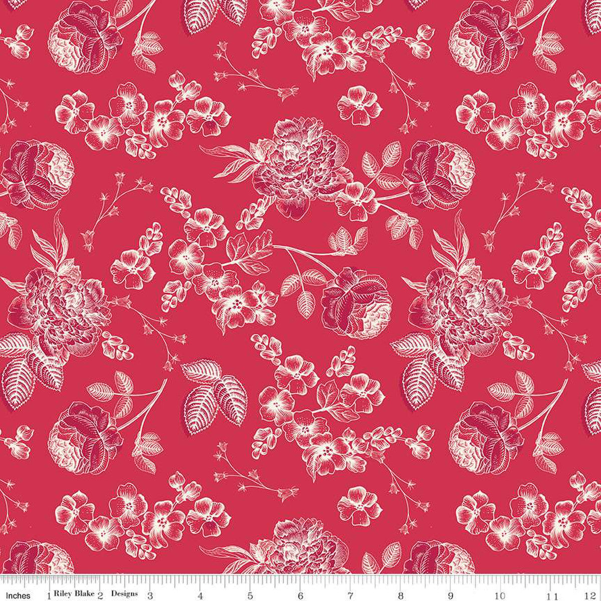 Heirloom Red - Line Floral Red - Riley Blake
