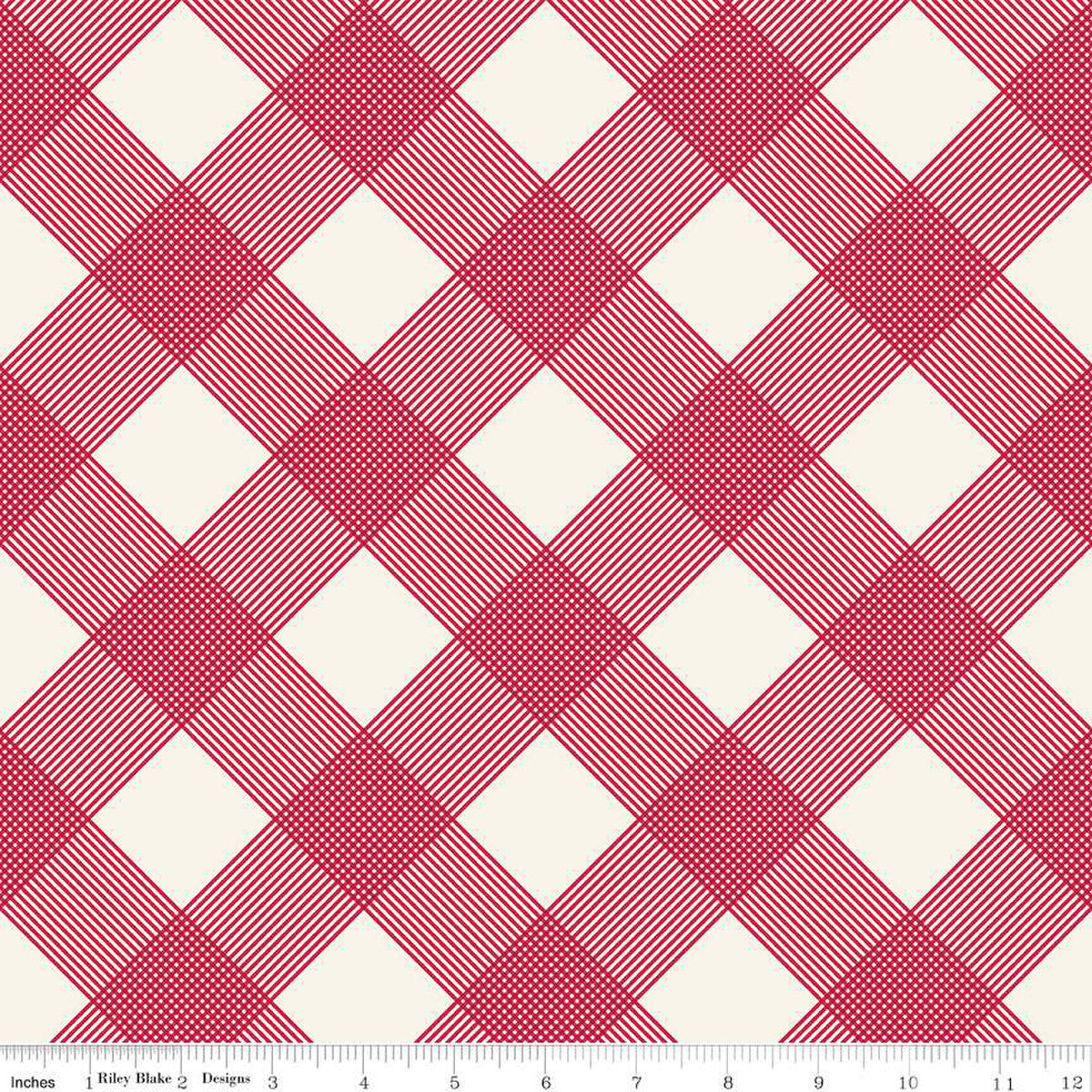 Heirloom Red - Line Plaid Cream - Riley Blake