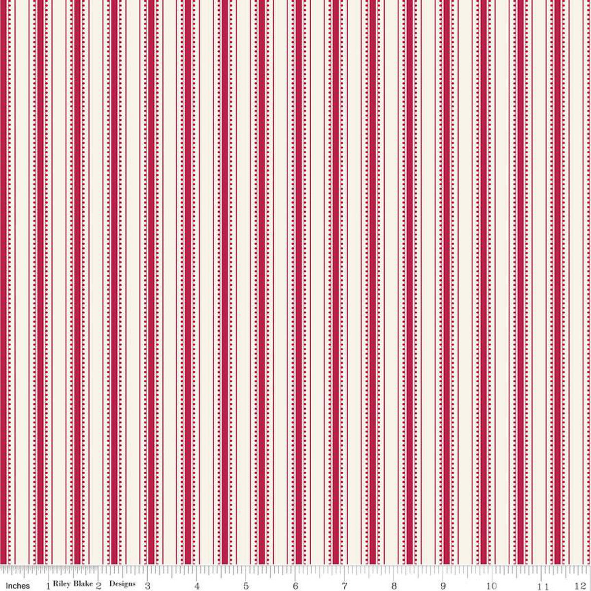 Heirloom Red - Stripe Cream - Riley Blake