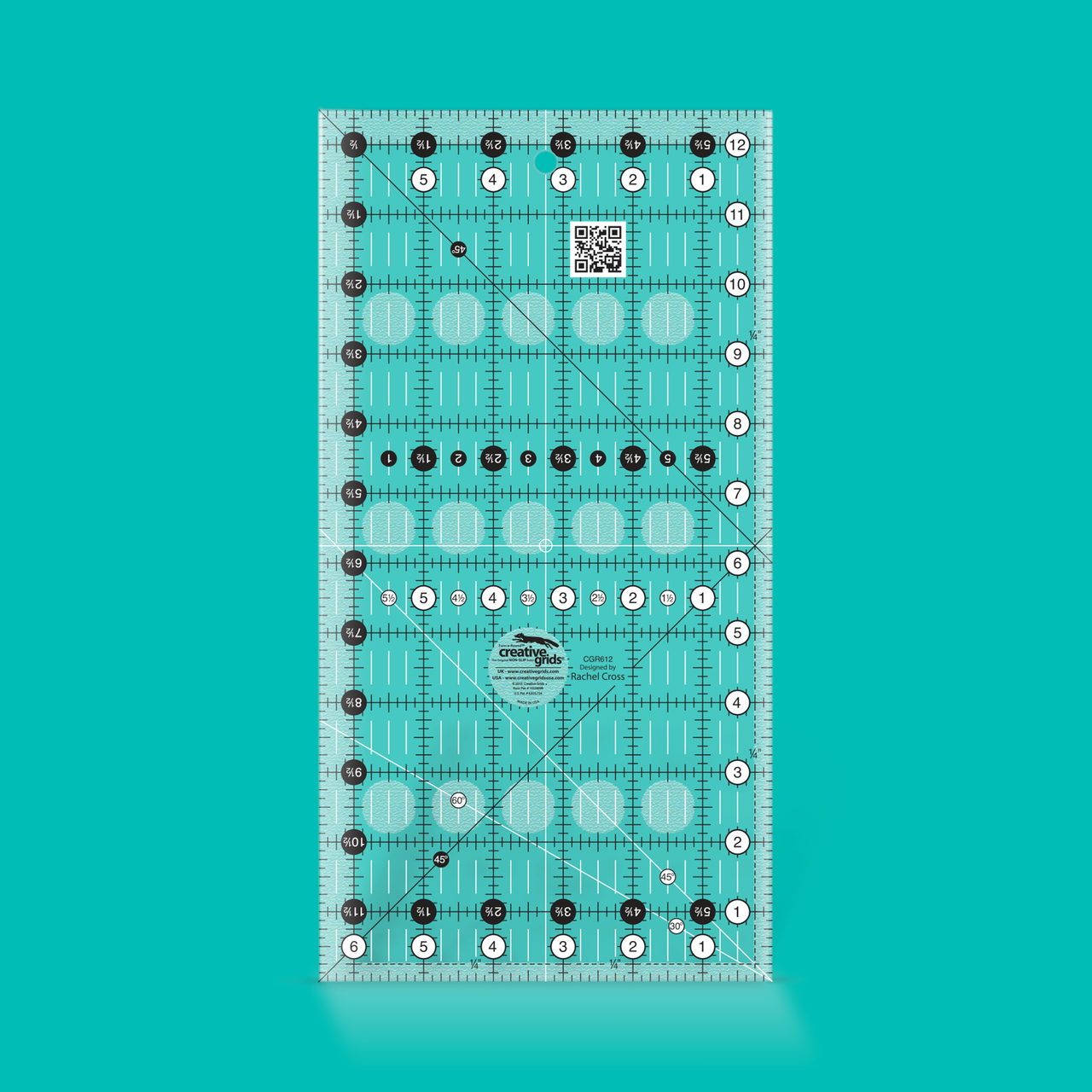 Creative Grids Quilt Ruler 6-1/2in x 12-1/2in