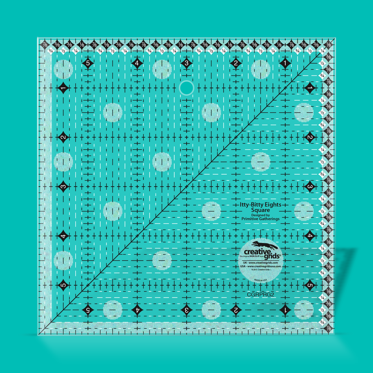 Creative Grids Itty-Bitty Eights Square Quilt Ruler 6in x 6in