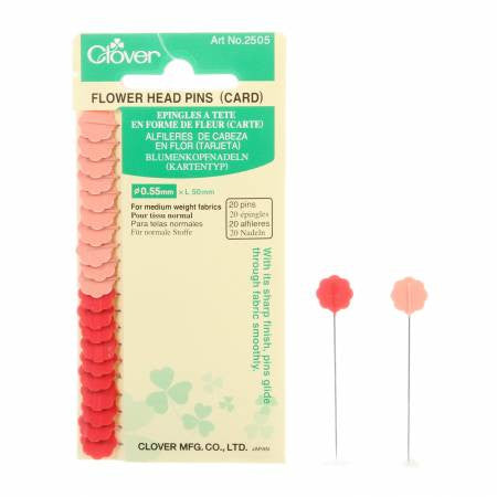 Clover Flower Head Pin Size 32 - 2in Red/Pink