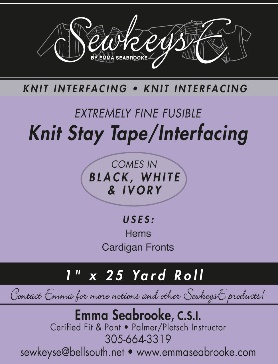 Extremely Fine Fusible Knit Stay Tape – 1 Inch - Black