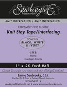 Extremely Fine Fusible Knit Stay Tape – 1 Inch - Black