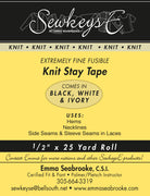 Extremely Fine Fusible Knit Stay Tape – 1/2 Inch - White