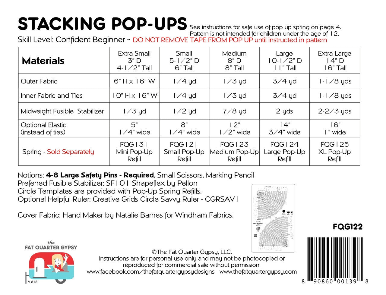 Stacking Pop-Ups Pattern by The Fat Quarter Gypsy