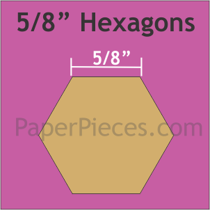 Paper Pieces - 5/8" Hexagon - 600 Pieces