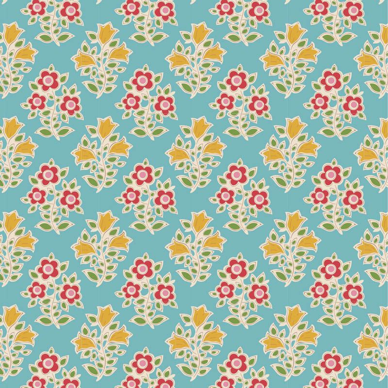 Jubilee - Farm Flowers Teal - Tilda