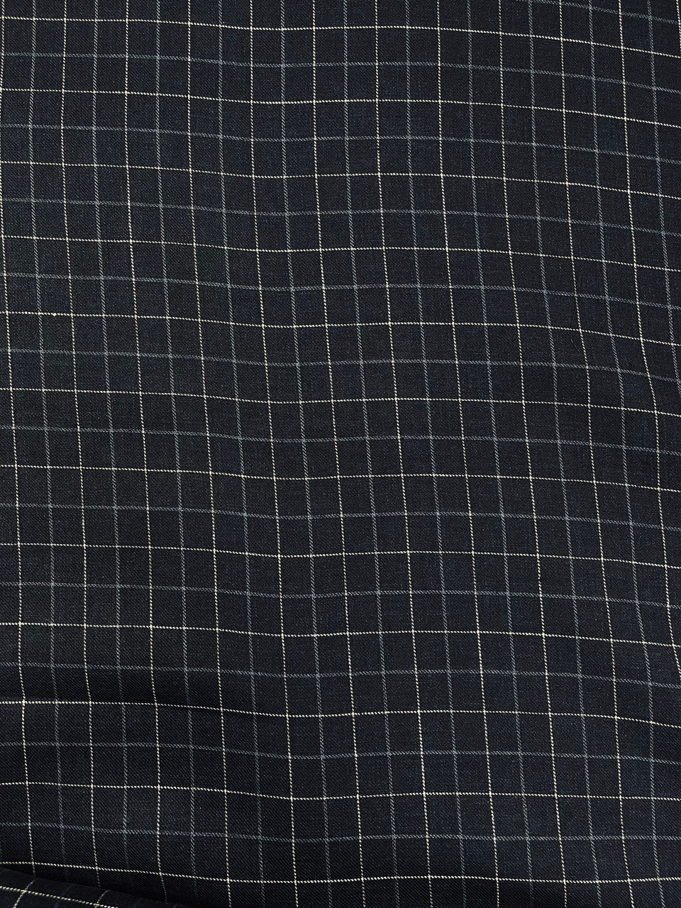 Navy Plaid Linen