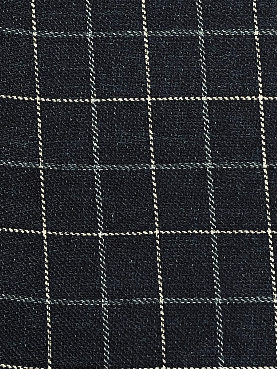 Navy Plaid Linen