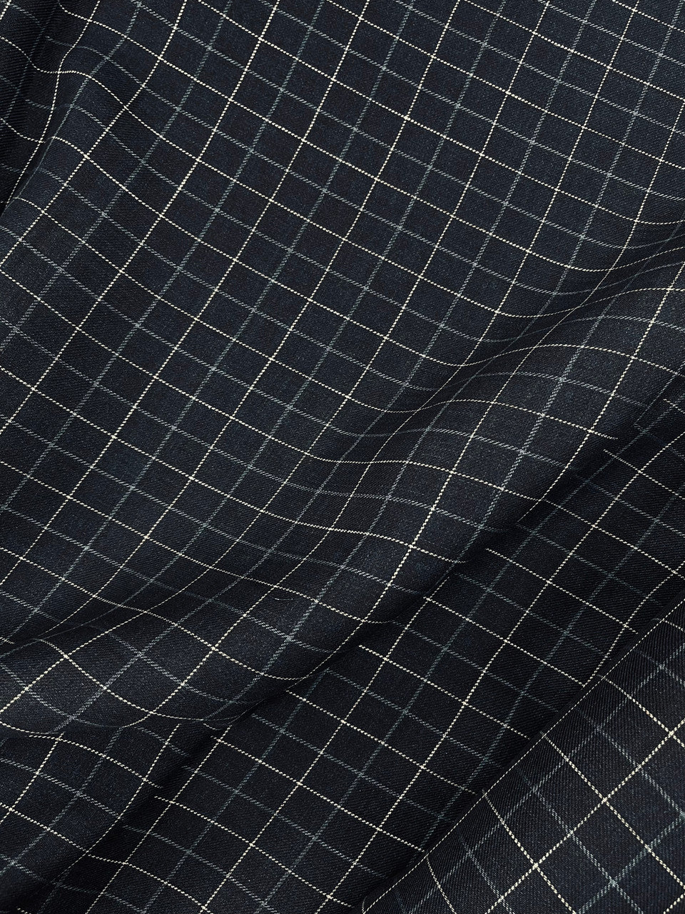 Navy Plaid Linen