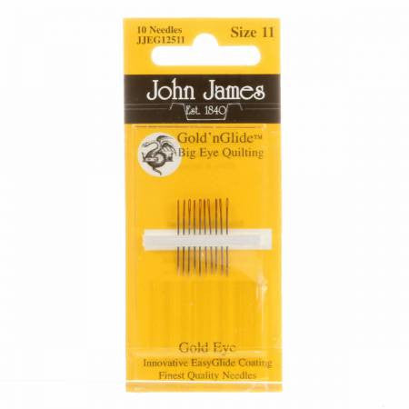 John James Gold'N Glide Big Eye Between / Quilting Needles - Size 11