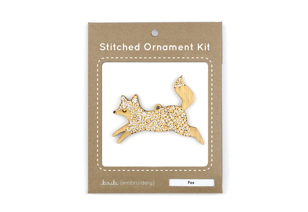 Fox Stitched Ornament Kit by Kiriki Press