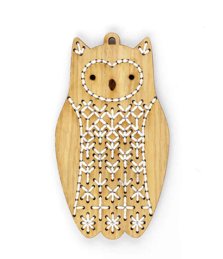 Owl Stitched Ornament Kit by Kiriki Press